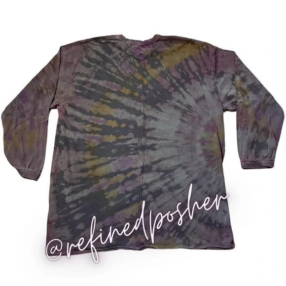 Free People We the Free Ellen Long-Sleeve Tee size Medium NEW Black Reverse Dye - Picture 5 of 7